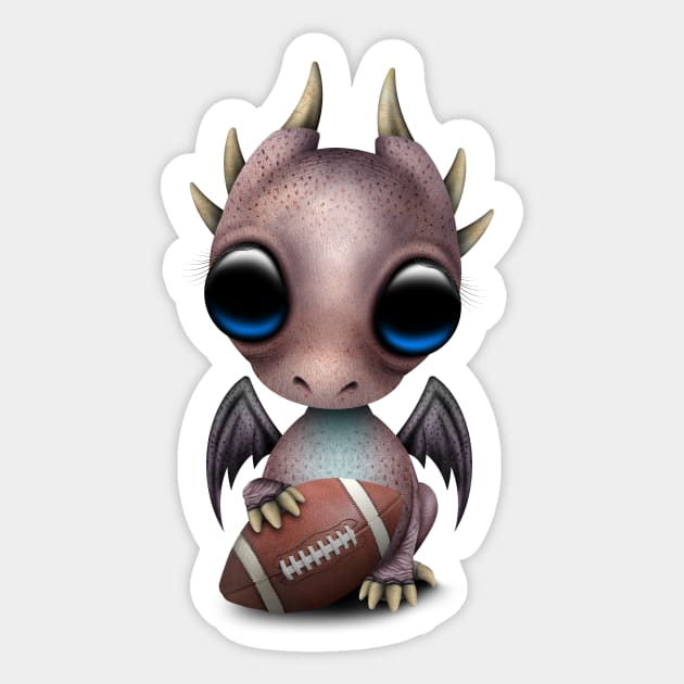 Baby Dragon Playing With Football Sticker by jeffbartels